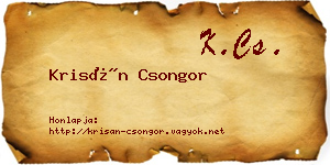 Krisán Csongor névjegykártya