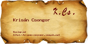 Krisán Csongor névjegykártya